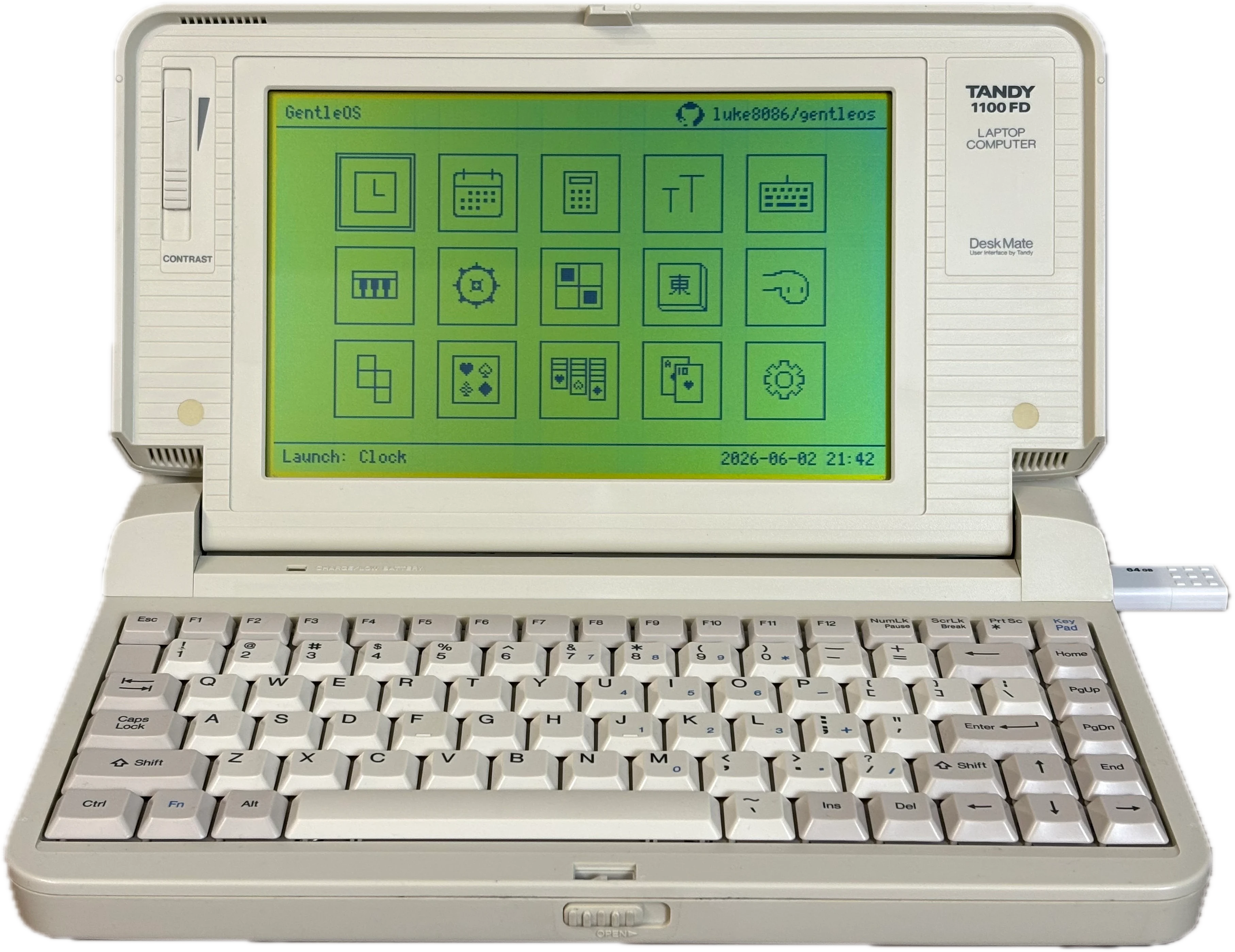 Photo of GentleOS/16 on Tandy 1100FD