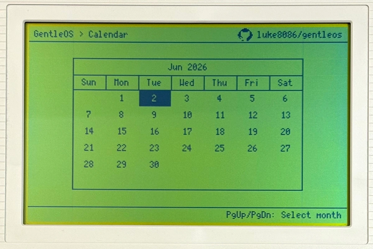 Screenshot of Calendar app