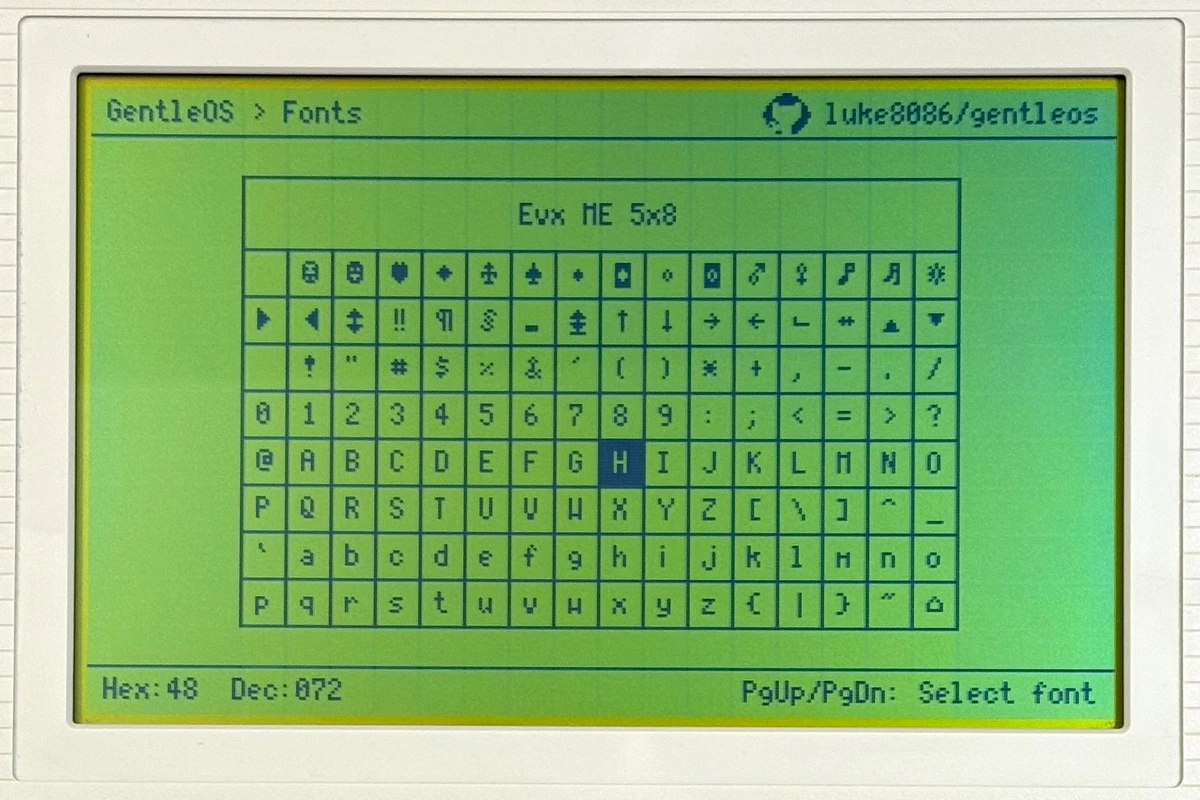 Screenshot of Fonts app