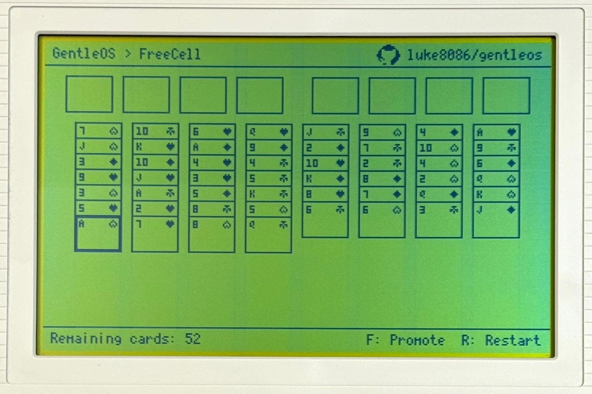 Screenshot of Freecell app