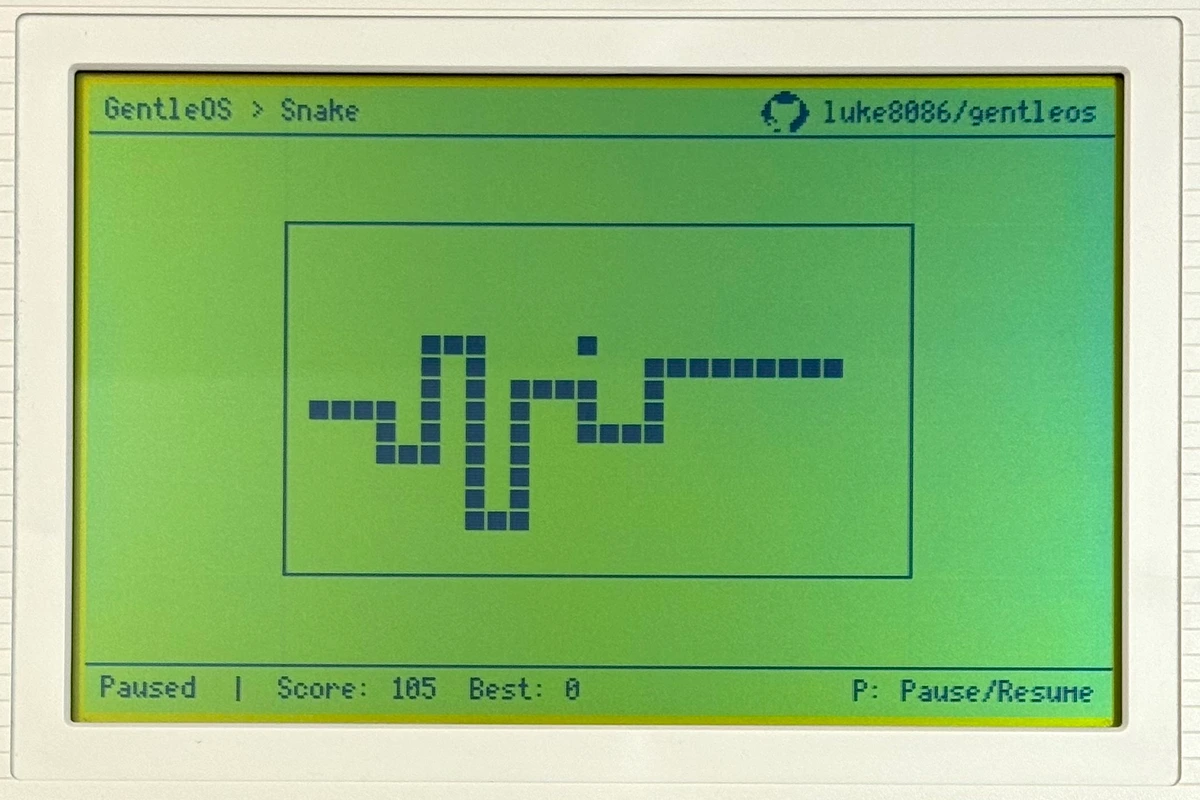 Screenshot of Snake app