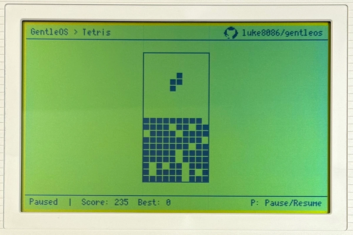 Screenshot of Tetris app