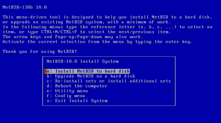 NetBSD installer